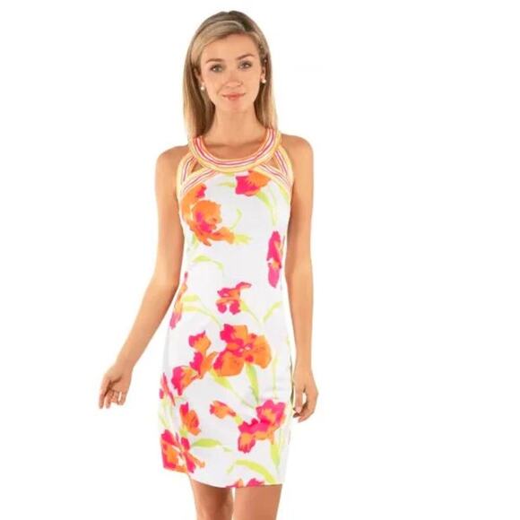 Gretchen Scott Isosceles Icon Sheath Mini Dress White Multi Women's Size S - Picture 1 of 9